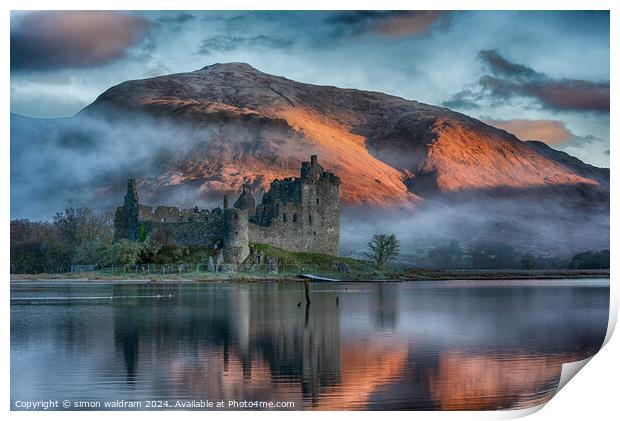 Castle on the Loch Print by simon waldram