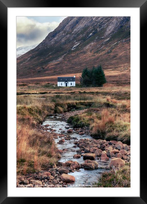 Small white cottage Framed Mounted Print by simon waldram