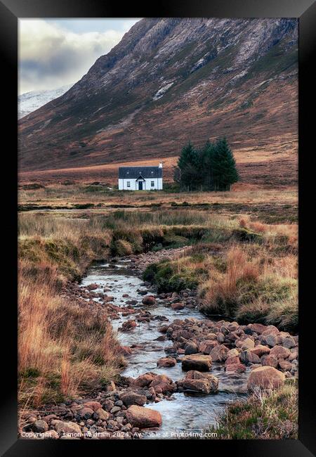 Small white cottage Framed Print by simon waldram