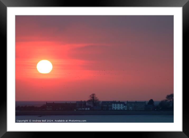 Sunderland Point sunset Framed Mounted Print by Andrew Bell
