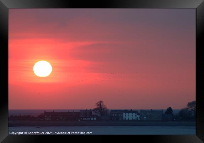 Sunderland Point sunset Framed Print by Andrew Bell