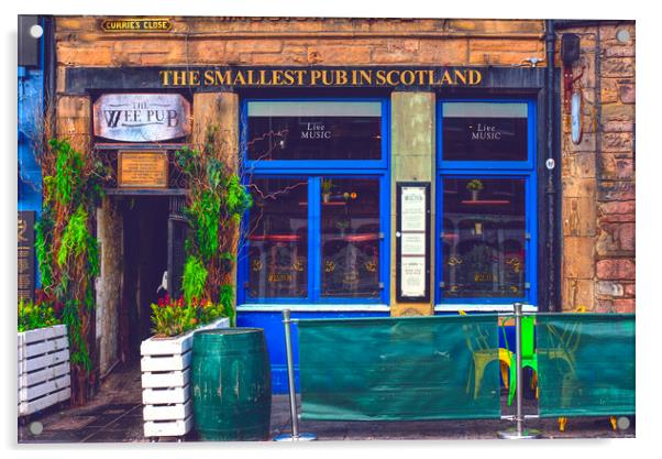 The Wee Pub Edinburgh  Acrylic by Alison Chambers