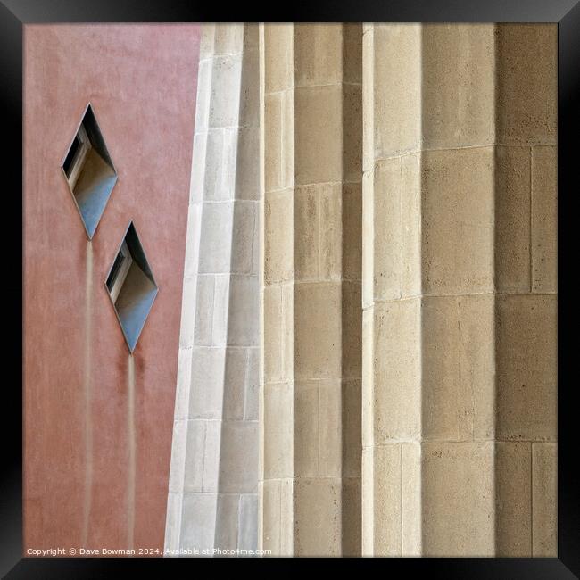 Park Guell Pillars Framed Print by Dave Bowman