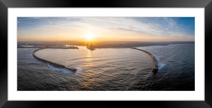 Roker Sunset Framed Mounted Print by Apollo Aerial Photography
