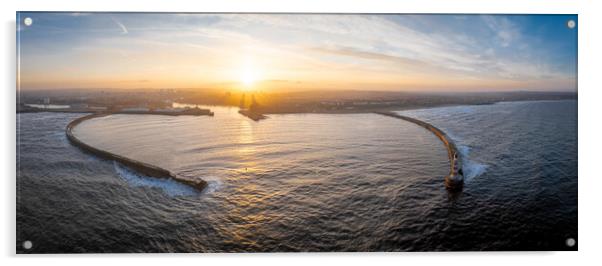 Roker Sunset Acrylic by Apollo Aerial Photography