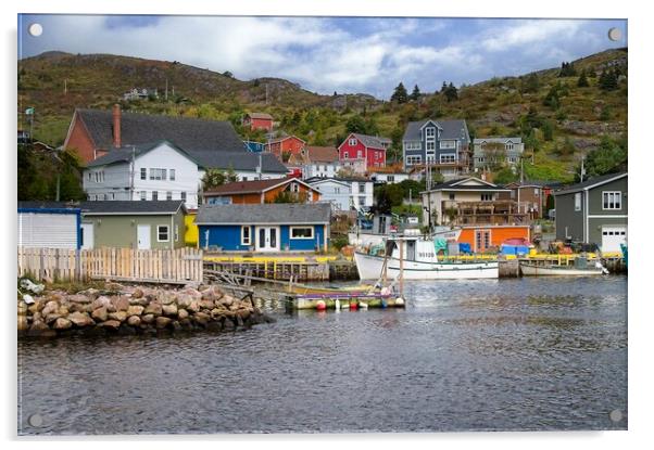 Newfoundland Fishing Village  Acrylic by Martyn Arnold
