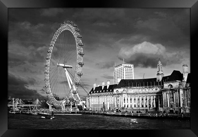 London Eye South Bank River Thames UK Framed Print by Andy Evans Photos