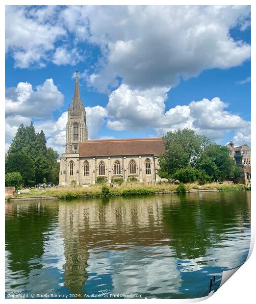 The church at Marlow Print by Sheila Ramsey