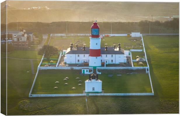Souter Lighthouse and the Leas Canvas Print by Apollo Aerial Photography