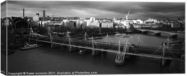 London Skyline, Black and White Canvas Print by Dawn O'Connor