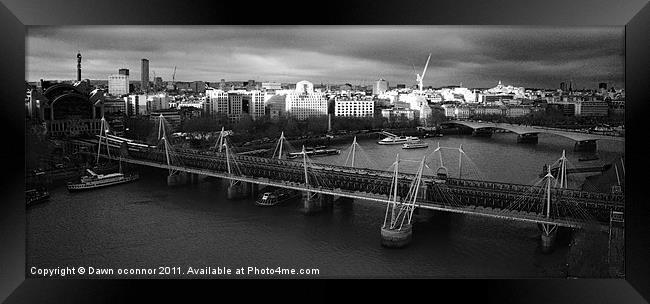 London Skyline, Black and White Framed Print by Dawn O'Connor