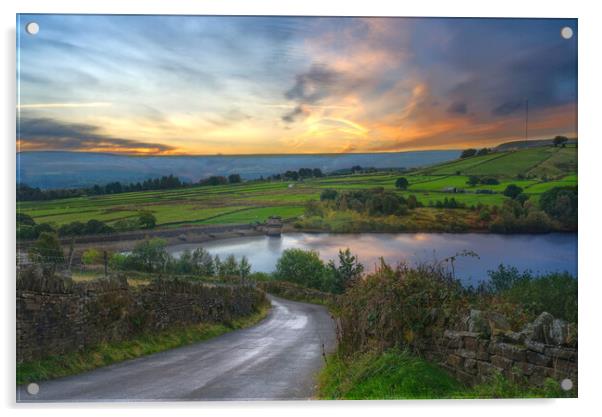 Digley Reservoir Acrylic by Alison Chambers