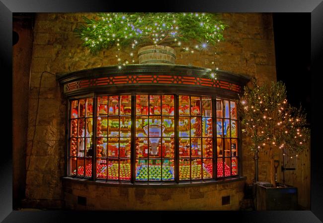 Broadway Christmas Lights Cotswolds Worcestershire Framed Print by Andy Evans Photos