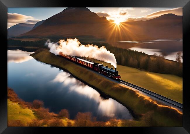 Highlands Steam Train Framed Print by Picture Wizard