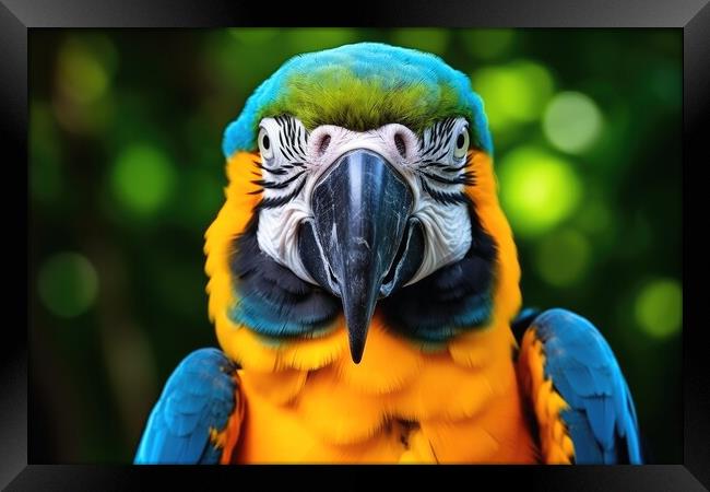 A beautiful blue macaw in free nature. Framed Print by Michael Piepgras
