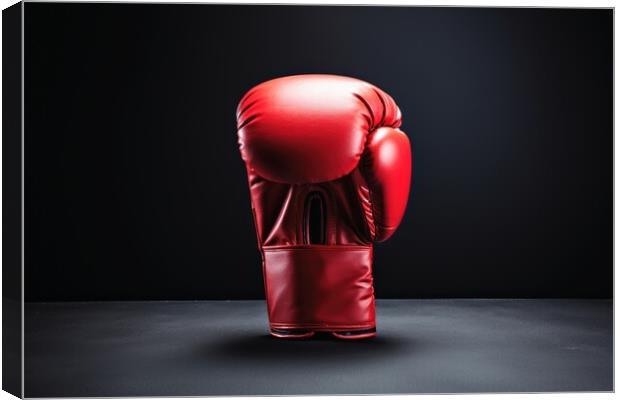 A close up of a red boxing glove. Canvas Print by Michael Piepgras
