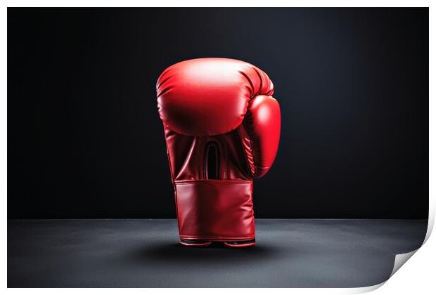 A close up of a red boxing glove. Print by Michael Piepgras