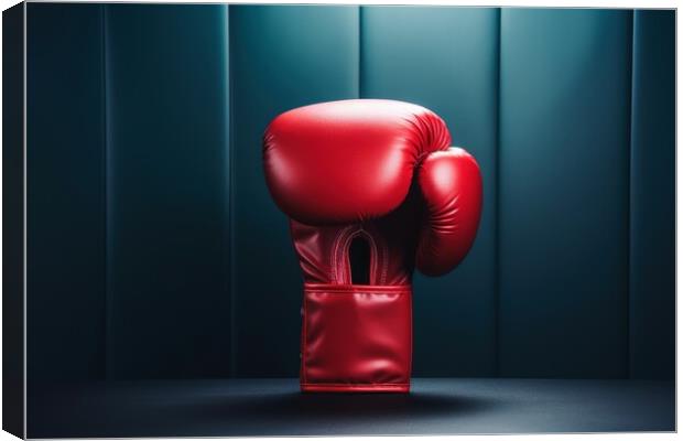 A close up of a red boxing glove. Canvas Print by Michael Piepgras