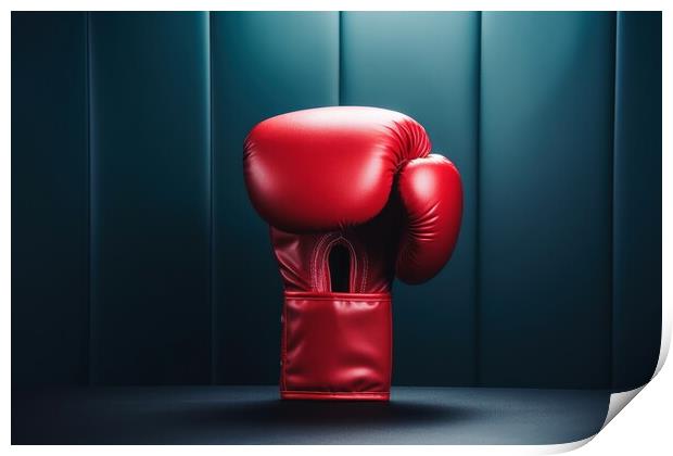A close up of a red boxing glove. Print by Michael Piepgras