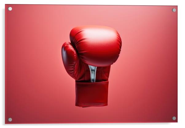 A close up of a red boxing glove. Acrylic by Michael Piepgras