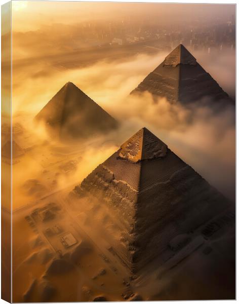 Giza Pyramids Ancient Egypt Canvas Print by T2 