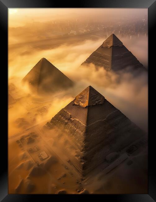 Giza Pyramids Ancient Egypt Framed Print by T2 