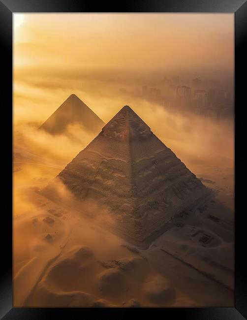 Giza Pyramids Ancient Egypt Framed Print by T2 