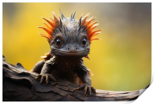 A cute little dragon. Print by Michael Piepgras