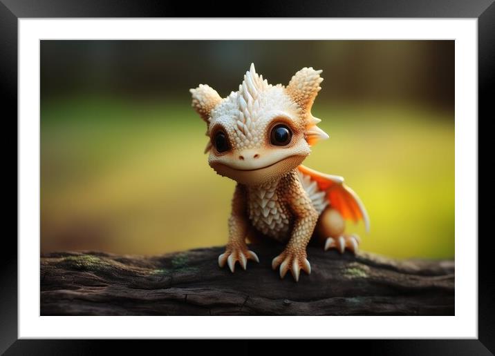 A cute little dragon. Framed Mounted Print by Michael Piepgras