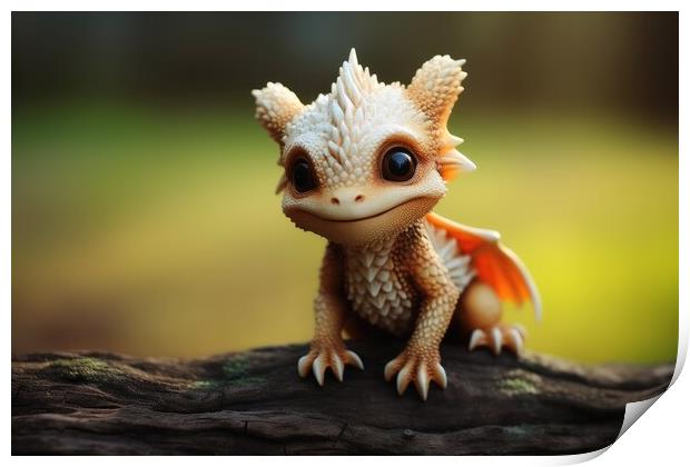 A cute little dragon. Print by Michael Piepgras