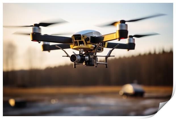 A close up of a drone with a camera. Print by Michael Piepgras