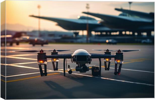 A close up of a drone with a camera. Canvas Print by Michael Piepgras