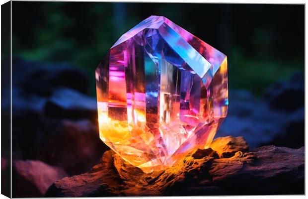 A colorful big glowing gem Canvas Print by Michael Piepgras