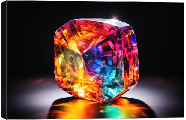 A colorful big glowing gem Canvas Print by Michael Piepgras