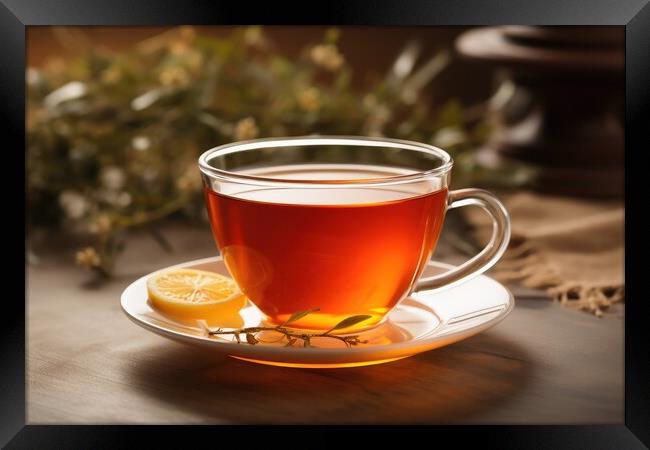A delicious cup of hot tea. Framed Print by Michael Piepgras