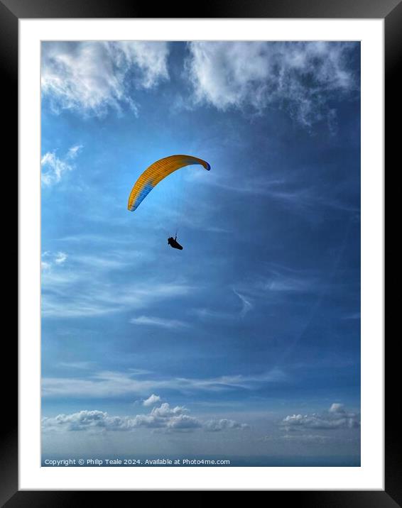 Paragliding Framed Mounted Print by Philip Teale