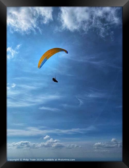 Paragliding Framed Print by Philip Teale