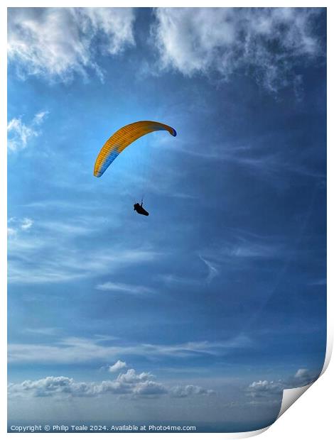 Paragliding Print by Philip Teale