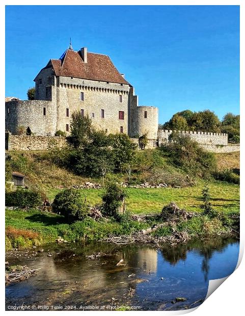 French medieval castle Print by Philip Teale