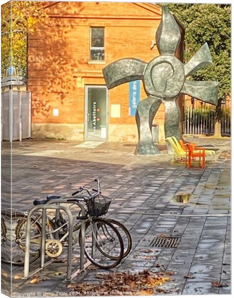 Sculpture and bike, Toulouse Canvas Print by Philip Teale