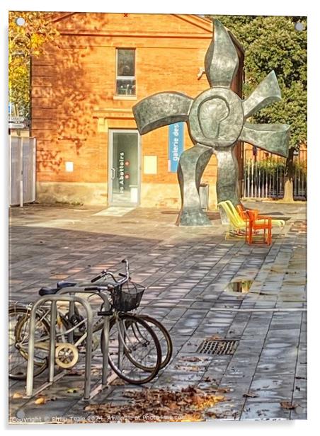 Sculpture and bike, Toulouse Acrylic by Philip Teale