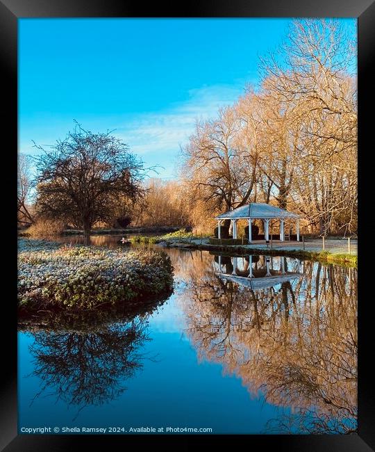 Reflections in the Thames Framed Print by Sheila Ramsey