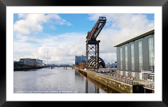 Glasgow - Finnieston Crane, BBC Scotland, SEC Framed Mounted Print by Lee Osborne