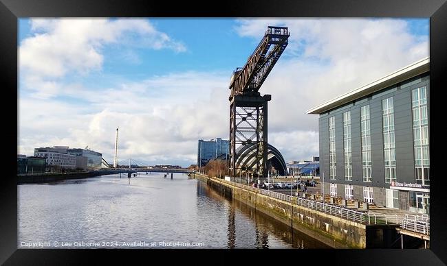 Glasgow - Finnieston Crane, BBC Scotland, SEC Framed Print by Lee Osborne