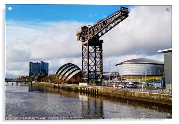 Glasgow - SEC, Hydro and Finnieston Crane Acrylic by Lee Osborne