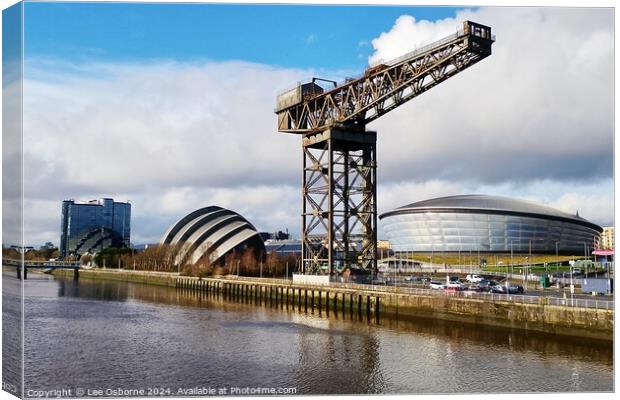Glasgow - SEC, Hydro and Finnieston Crane Canvas Print by Lee Osborne