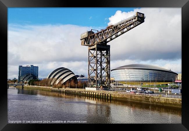 Glasgow - SEC, Hydro and Finnieston Crane Framed Print by Lee Osborne