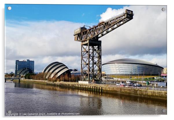Glasgow - SEC, Hydro and Finnieston Crane Acrylic by Lee Osborne