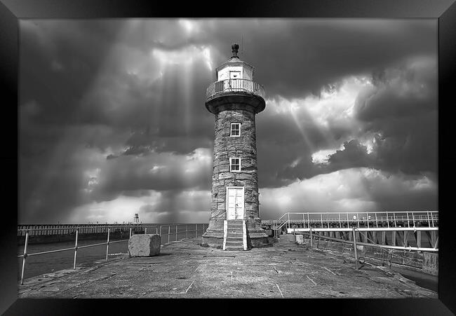 Whitby Lighthouse  Framed Print by Alison Chambers