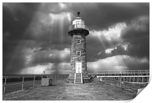 Whitby Lighthouse  Print by Alison Chambers